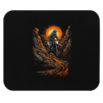 Discover Dirt Bike Rocky Terrain Offroad Biker Motocross Mouse Pads