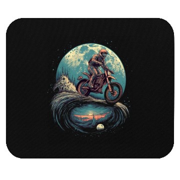 Discover Dirt Bike Moon Motocross Motorcycle Riding Biker Mouse Pads
