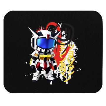 Discover Chibi Mecha: A Cute Cyberpunk Design 8 Mouse Pads