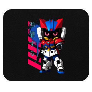 Discover Chibi Mecha: A Cute Cyberpunk Design 2 Mouse Pads