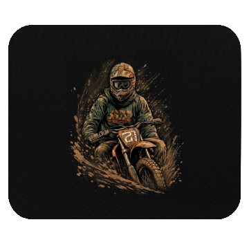Discover Dirt Bike Biker Stuck in Mud Offroad Rider Mouse Pads