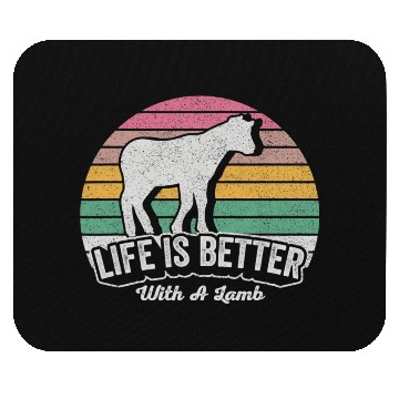Discover Funny Lamb Vintage Retro Life Is Better With Mouse Pads