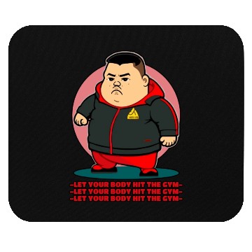 Discover Chubby Man In Training Suit Gym Mouse Pads