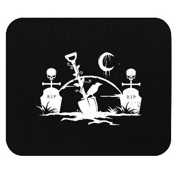 Discover Gothic Graveyard Vintage Crow Lover Skull Fanatic Mouse Pads