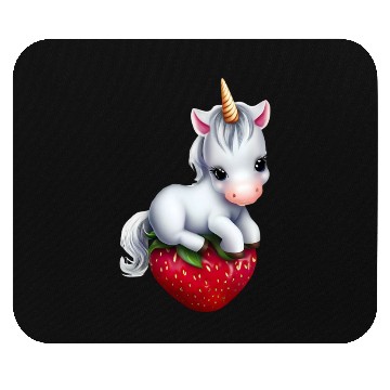 Discover Unicorn on strawberry Mouse Pads
