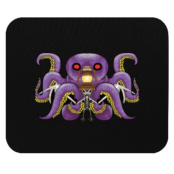 Discover Scary sea monster and spooky bat Mouse Pads