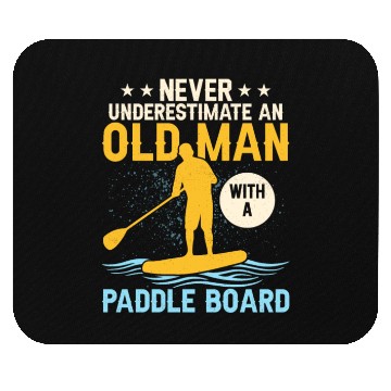 Discover Never Underestimate An Old Man With A Paddle Board Mouse Pads
