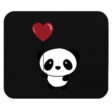 Discover Cute Chibi Panda Valentine Balloon Heart Mouse Pads