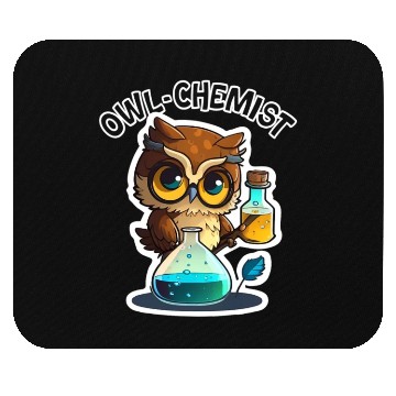 Discover Science Cute Chemistry Nerd Owl Chemist Animals Ge Mouse Pads