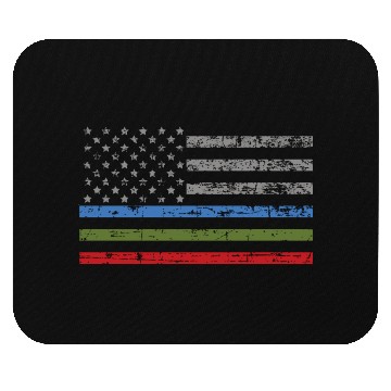 Discover Thin Blue Green Red Line American Flag Support Mouse Pads