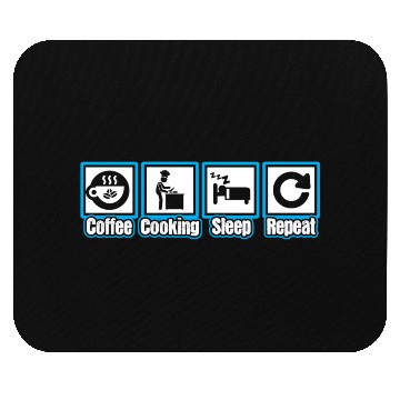 Discover Chef Coffee Cooking Sleep Repeat Mouse Pads