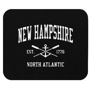 Discover New Hampshire Crossed Oars Boat Anchor Sports Mouse Pads