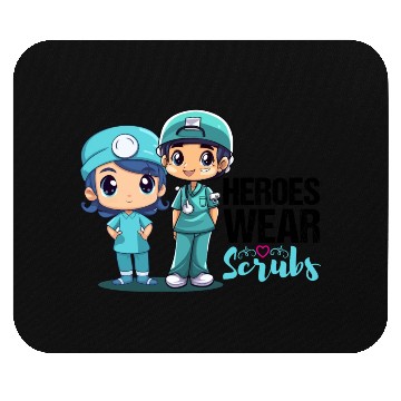Discover Heroes wear scrubs Mouse Pads