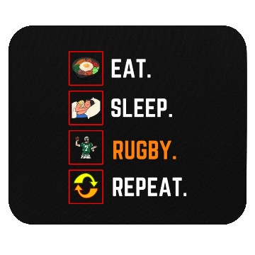 Discover Funny Eat Sleep rugby Repeat Gift Mouse Pads