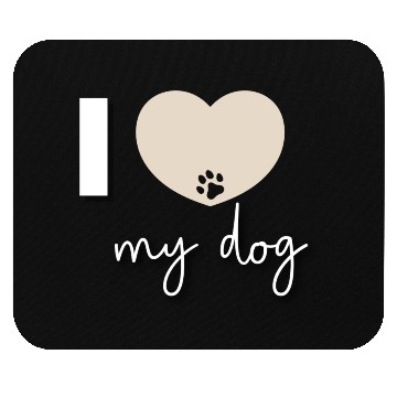 Discover I Love My Dog Beige Heart Mouse Pads