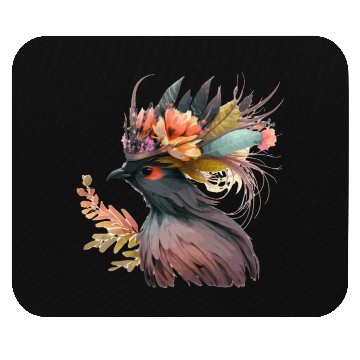 Discover Cute Bird Of Paradise Bird Flower Crown Pet Birds Mouse Pads