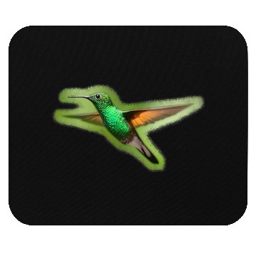 Discover Green Hummingbird Illustration Bird Lover Mouse Pads