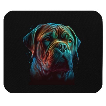 Discover AI-Generated Dogue de Bordeaux Neon Art Mouse Pads