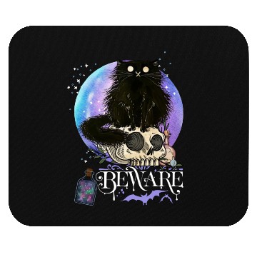 Discover Black cat Magic Witchy Tarot cards Beware potion Mouse Pads