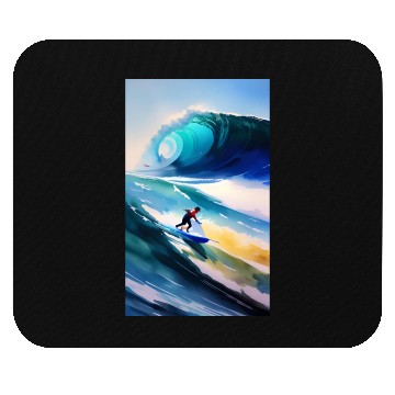 Discover A surfer sailing on rough seas Mouse Pads