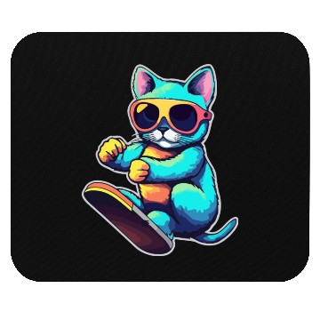 Discover Cool Cat Skateboarding Vibes Mouse Pads
