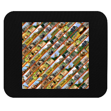 Discover Wildlife Stripe orange Collage Mouse Pads