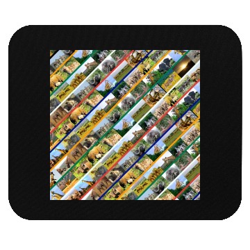 Discover Wildlife Stripe Multi Color Collage Mouse Pads