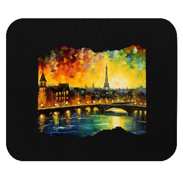 Discover Starry Night over Paris Van Gogh Eiffel Tower Mouse Pads