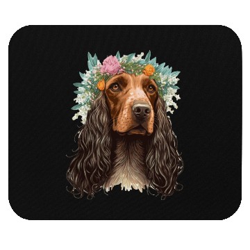 Discover English Cocker Spaniel Flower Crown Dog Breed Flor Mouse Pads