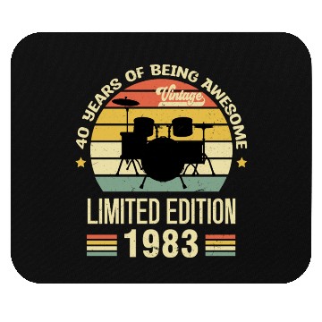 Discover Vintage 1983 Drums 40th Birthday Drummer Mouse Pads