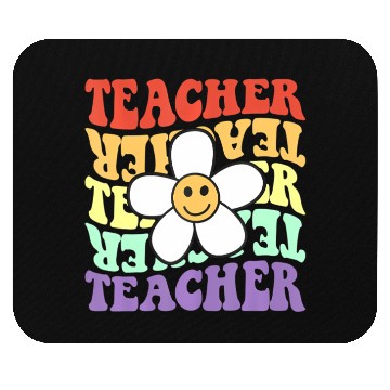 Discover teacher retro sunflower smile face back to school Mouse Pads