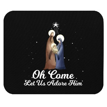 Discover Let Us Adore Him Advent Nativity Scene Mouse Pads