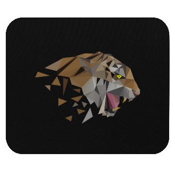 Discover Low Poly Triangular Tiger Head Wild Animal Mouse Pads