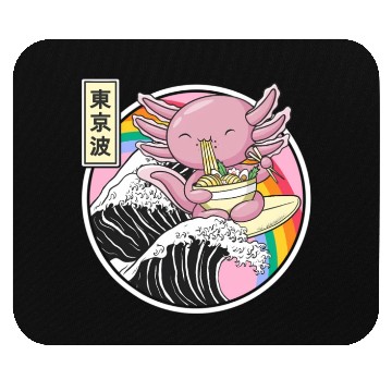 Discover Axolotl Eating Ramen Kanagawa Wave Kawaii Japan Va Mouse Pads