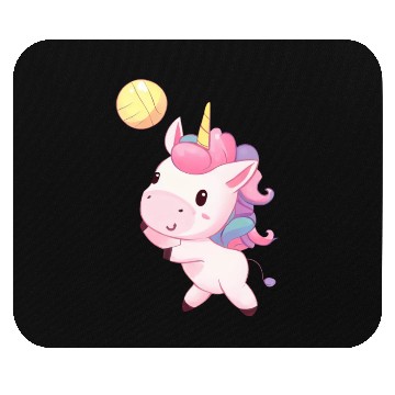 Discover Cute Unicorn Playing Volleyball Mouse Pads