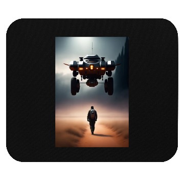 Discover A robot hovering near a man Mouse Pads