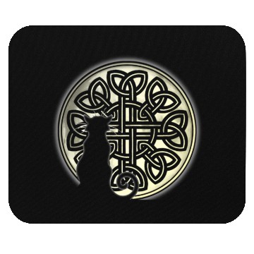 Discover Celtic Knot Cat And The Moon Mouse Pads