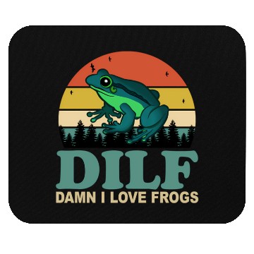 Discover Dilf-Damn I Love Frogs Saying Frog-Amphibian Mouse Pads