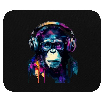 Discover Banksy DJ Monkey with Headphones Mouse Pads