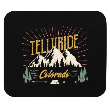 Discover Telluride Colorado Mountain 80S Style Mouse Pads