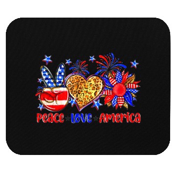 Discover Peace Love America US Flag Fourth Wo 4th Of July P Mouse Pads