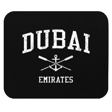 Discover Dubai Crossed Oars Boat Anchor Sports Mouse Pads