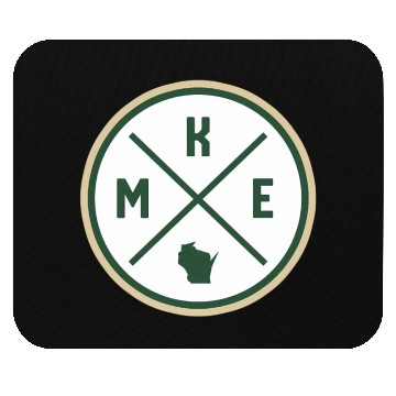 Discover Milwaukee Circle Patch Green Mouse Pads
