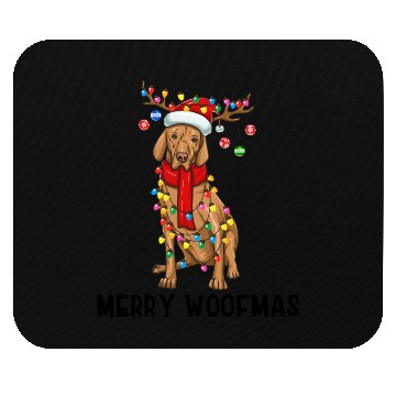 Discover Vizsla Dog Lights Merry Woofmas Mouse Pads