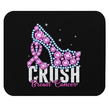 Discover Crush Breast Cancer Bling Ribbon Mouse Pads