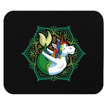 Discover Yoga Unicorn Mermaid Mandala Zen Meditate Meditati Mouse Pads