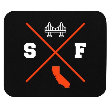 Discover Sf San Francisco California Orange Outline Mouse Pads