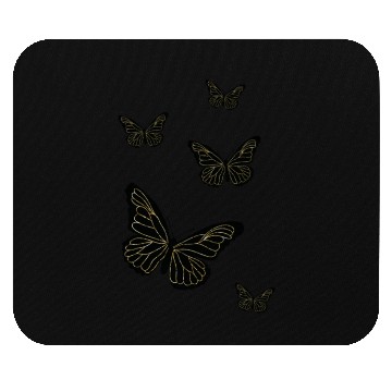 Discover Black glittery butterflies monarch Mouse Pads