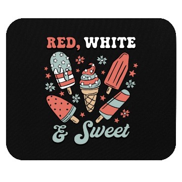 Discover Red, White & Sweet Mouse Pads