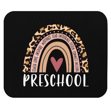Discover Leopard Rainbow Preschool Teacher Prek Back To Sch Mouse Pads